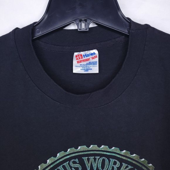 Vintage Christian T Shirt Mens Large Black Big Print Ephesians 2:10 - Picture 2 of 10